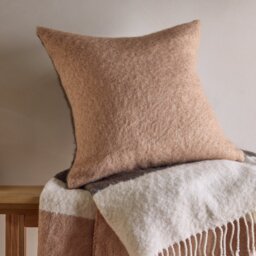 Habitat Faux Mohair Cushion - Neutral - 43x43cm - thumbnail 1