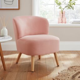 GFW Evie Velvet Chair - Blush Pink - thumbnail 1