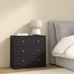 Furniture To Go May 3 Drawers Chest - Black - thumbnail 1