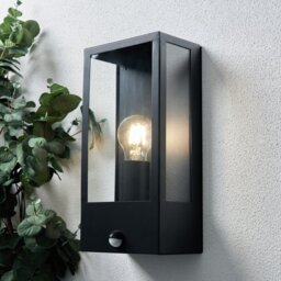 Zink COVE IP44 Black Outdoor Wall Box Lantern - thumbnail 1