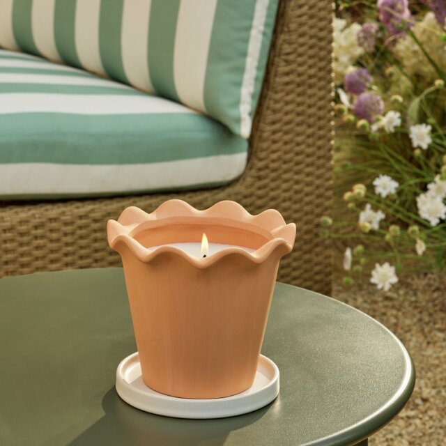Argos Home Scalloped Terracotta-Effect Citronella Candle - image 1