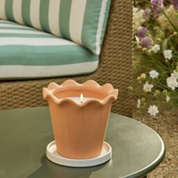 Argos Home Scalloped Terracotta-Effect Citronella Candle - thumbnail 1