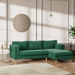 Habitat Newington Right Hand Corner Sofa - Green -Ash Leg - thumbnail 2