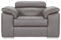 Argos Home Valencia Leather Armchair - Grey - thumbnail 1