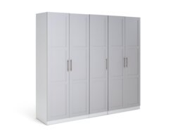 Habitat Munich Panelled 5 Door Wardrobe - Grey - thumbnail 1