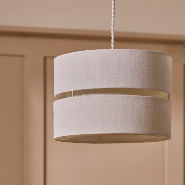 Argos Home Natural Fabric 2 Tier Easy Fit Lampshade - 30cm - image 1