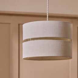 Argos Home Natural Fabric 2 Tier Easy Fit Lampshade - 30cm - thumbnail 1