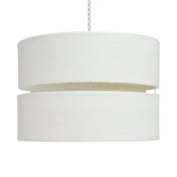 Argos Home Natural Fabric 2 Tier Easy Fit Lampshade - 30cm - thumbnail 2