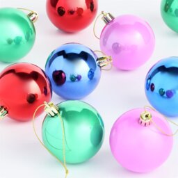 Habitat Pack of 24 Shatterproof Multicolour Baubles - thumbnail 1