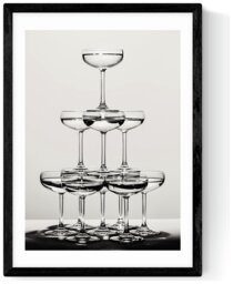 East End Prints Champagne II Black Frame Art Print - A2 - thumbnail 2