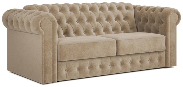 Jay-Be Chesterfield Fabric 3 Seater Sofa Bed - Stone - image 1