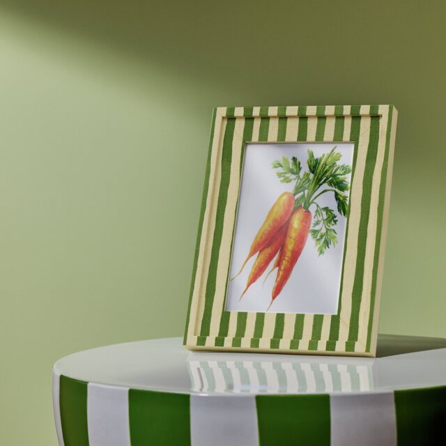 """Habitat Stripe Printed Green Picture Frame - 4x6""""""" - image 1