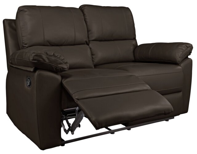 Argos Home Toby Faux Leather 2 Seater Recliner Sofa - Brown - image 1