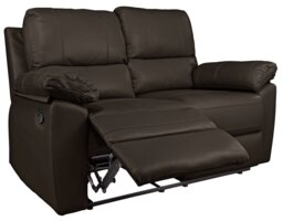 Argos Home Toby Faux Leather 2 Seater Recliner Sofa - Brown - thumbnail 1