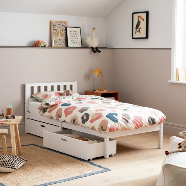 Habitat Ronnie Single Bed Frame and Drawer - White - image 1