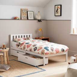 Habitat Ronnie Single Bed Frame and Drawer - White - thumbnail 1