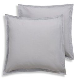 Habitat Cotton Rich 180TC Continental Pillowcase Pair - Grey - thumbnail 2