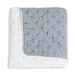 Habitat Stitch Stripe Bedspread - Blue - 200x220cm - thumbnail 2