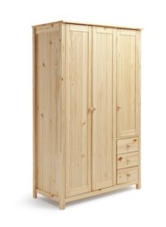 Argos Home New Scandinavia 3 Door 3 Drawer Wardrobe - Pine - thumbnail 1