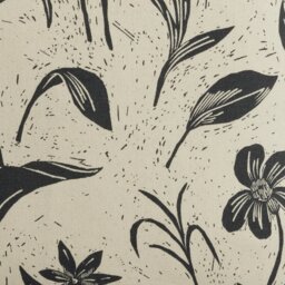 Habitat Floral Reverse Print Cushion - Charcoal - 43x43cm - thumbnail 2