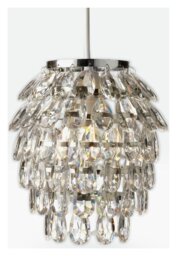 Argos Home Clear Beaded Easy Fit  Lampshade - 19cm - thumbnail 2