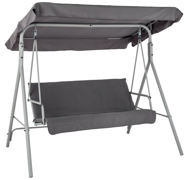 Argos Home 3 Seater Metal Garden Swing Chair - Grey - image 1