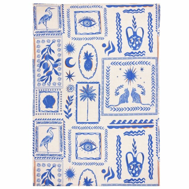 Furn Polyester Blue Rectangle Outdoor Rug - image 1
