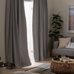 Habitat Thermal Blackout Linen Look Pencil Pleat Curtains - Dove Grey-168x229cm