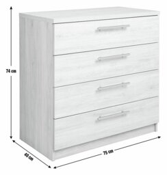 Argos Home Brisbane 4 Drawer Chest - Grey Oak - thumbnail 2