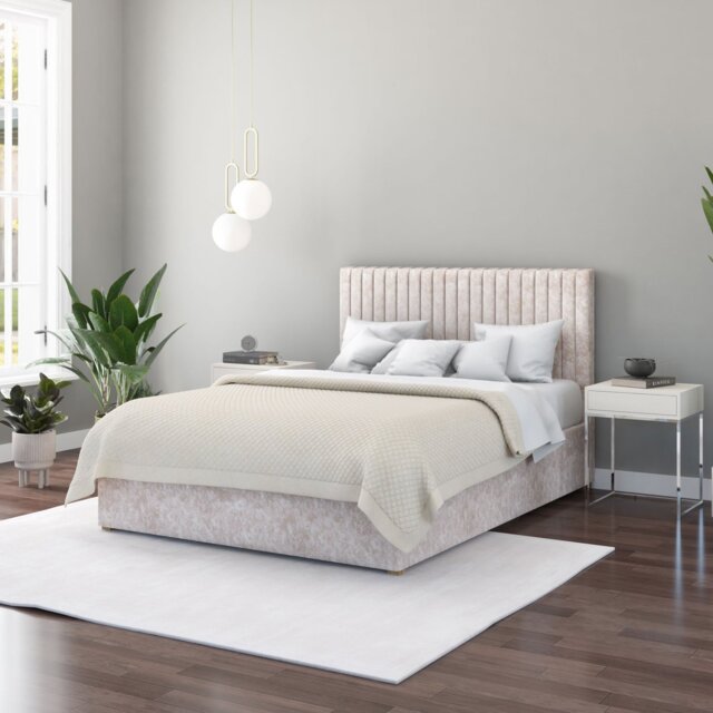 Aspire Grant Mirazzi Double End Lift Ottoman Bed - Natural - image 1