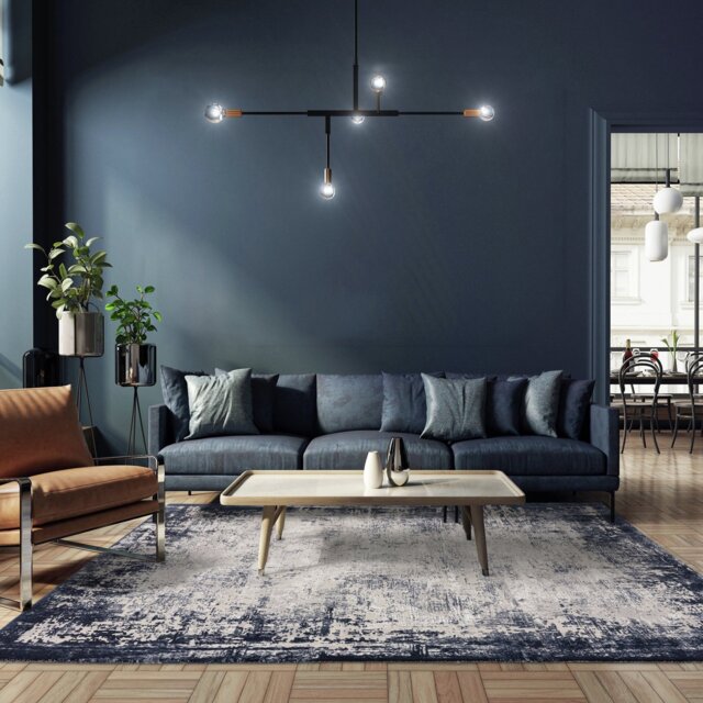 Asiatic Kuza Navy Cut Pile Rug - 120x170cm - image 1