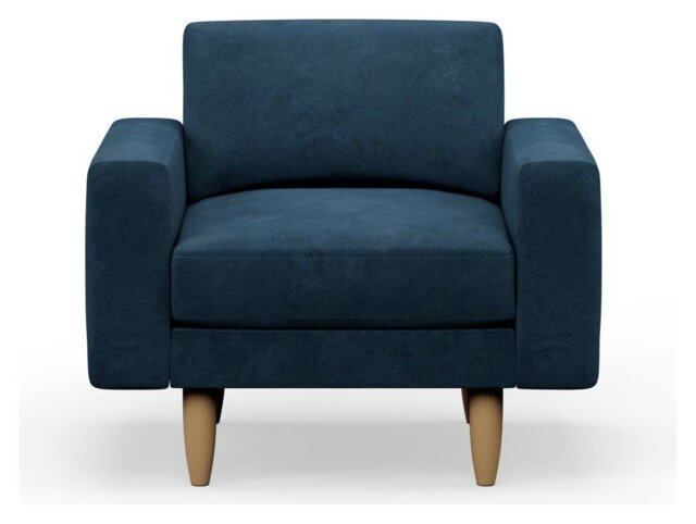 Hutch Velvet Block Arm Armchair - Ink Blue - image 1