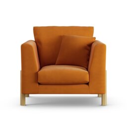 Habitat Aston Fabric Armchair - Orange - Ash Leg - thumbnail 1