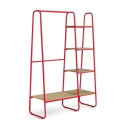 Argos Home Ryan Clothes Rail with Shelves - Red - thumbnail 2