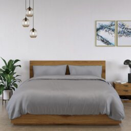 Panda Bamboo Quiet Grey Fitted Sheet - Single - thumbnail 1