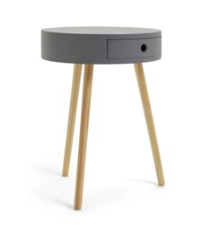Habitat Otto 1 Drawer Round Bedside Table - Grey