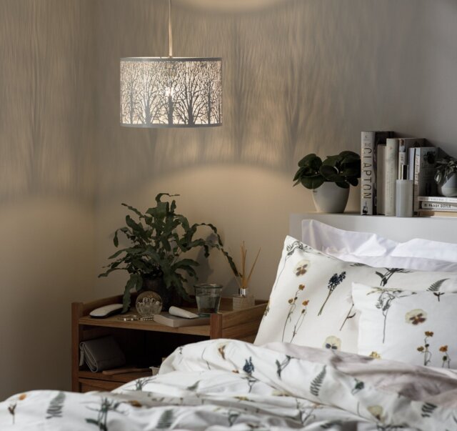 Argos Home White Metal Cutout Trees Lampshade - 30cm - image 1