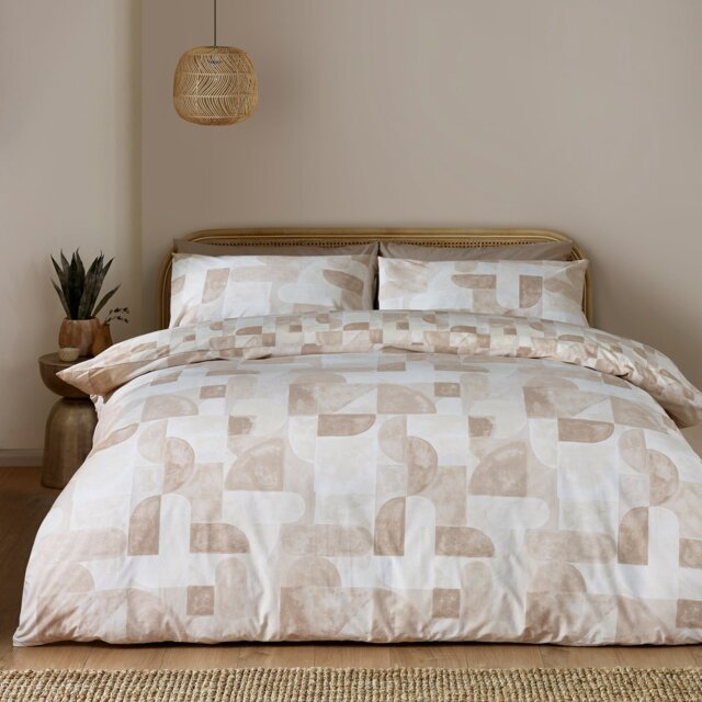 Catherine Lansfield Sloane Geo Natural Bedding Set - Double - image 1
