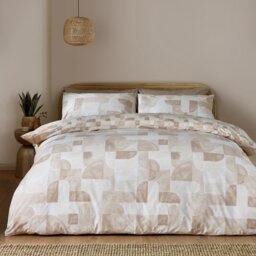 Catherine Lansfield Sloane Geo Natural Bedding Set - Double - thumbnail 1