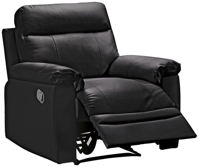 Argos Home Paolo Leather Mix Manual Recliner Chair - Black - image 1