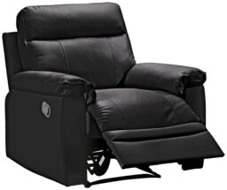 Argos Home Paolo Leather Mix Manual Recliner Chair - Black - thumbnail 1