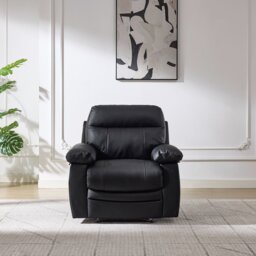 Argos Home Paolo Leather Mix Manual Recliner Chair - Black - thumbnail 2