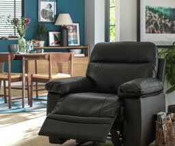 Argos Home Paolo Leather Mix Manual Recliner Chair - Black - thumbnail 2
