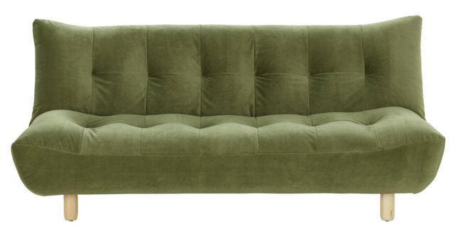 Habitat Kota 3 Seater Velvet Clic Clac Sofa Bed - Green - image 1