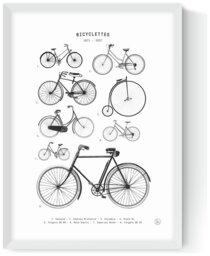 East End Prints Bicyclettes White Frame Art Print - A3 - thumbnail 2