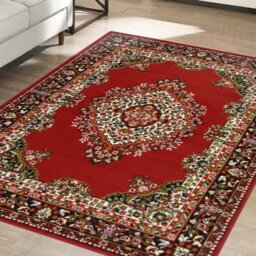 Homemaker Bukhura Traditional Red Cut Pile Rug - 120x160cm - thumbnail 1