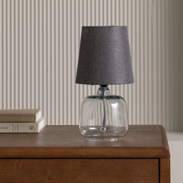 Argos Home Cabras Glass Table Lamp - Charcoal - image 1