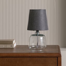 Argos Home Cabras Glass Table Lamp - Charcoal - thumbnail 1
