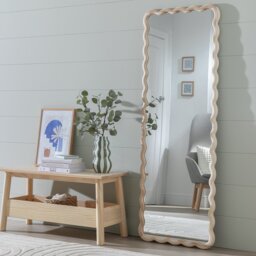 Habitat Solid Ash Full Length Wavy Wall Mirror -150x55cm - thumbnail 1