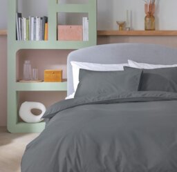 Habitat Cotton Textured Print Charcoal Bedding Set - Single - thumbnail 1